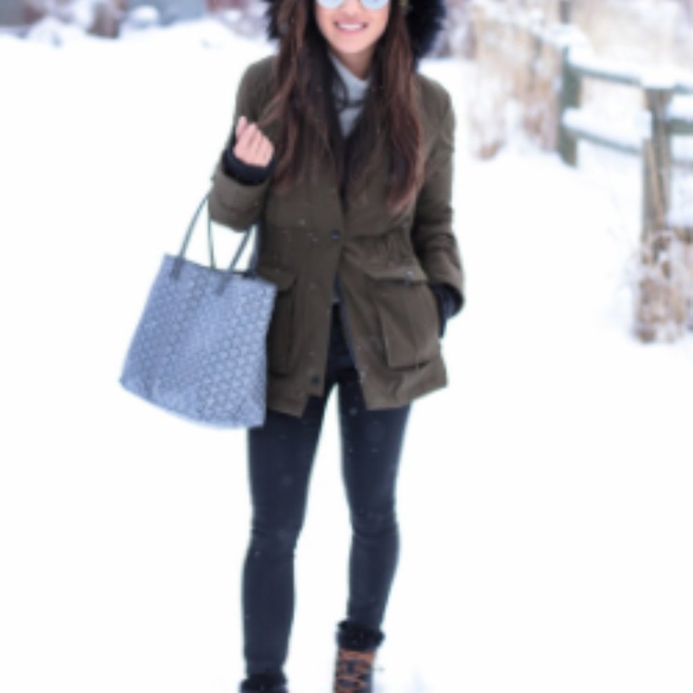 🍍3 For 35🍍Olive Faux-Fur Hood Parka Jacket - Women's Winter Coat